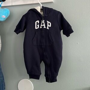 Gap navy blue fleece onesie